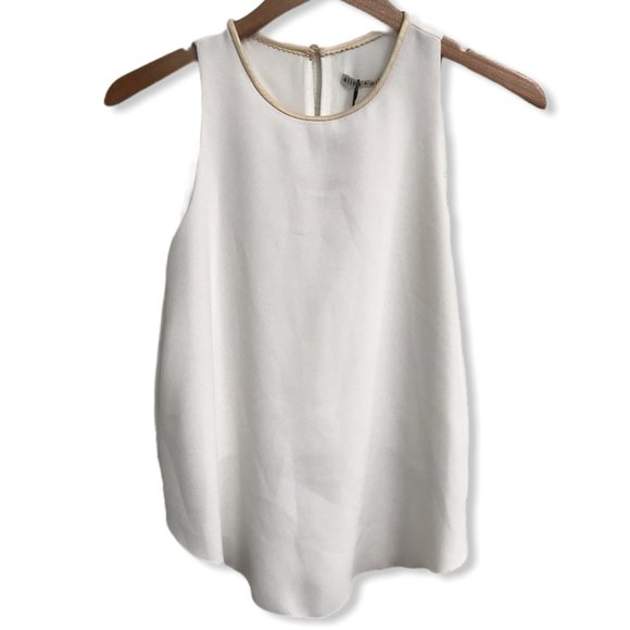 Alice + Olivia Tops - Alice and Olivia White Cream Sleeveless Blouse